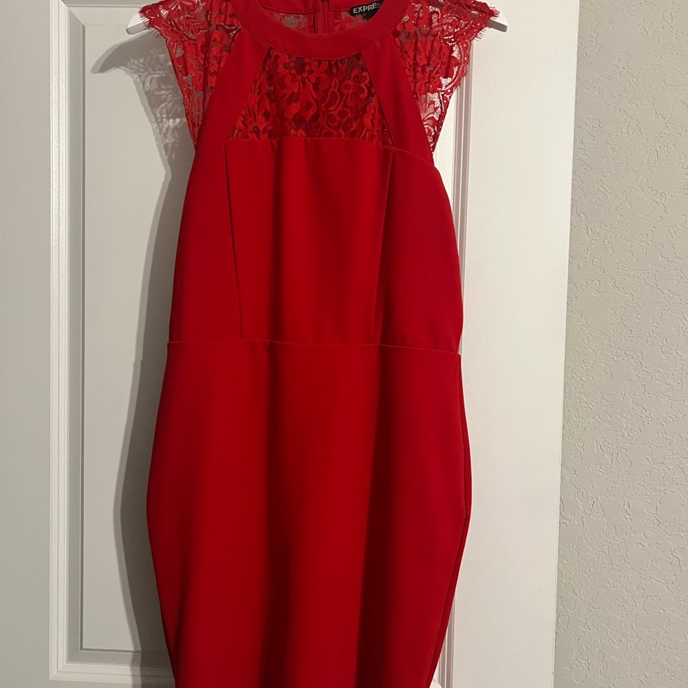 Elegant Red Lace Dress